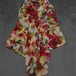 Internacionale Women’s Sheer Floral Sleeveless Blouse Top (British Retailer)